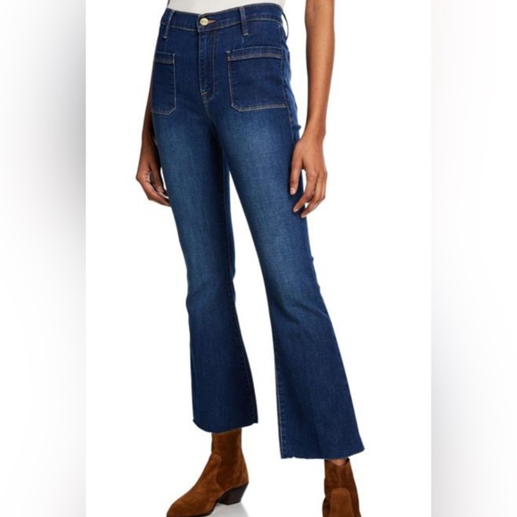 Frame Le Bardot Crop Flare Jean Tag Size 27 (see measurements) - Picture 1 of 9